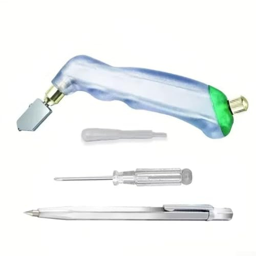 BlissfulAbode Professionelles Glasschneidewerkzeug mit automatischem Schmiersystem, Klinge in Industriequalität und ergonomischem Griff für komfortablen Griff und präzise Schnitte