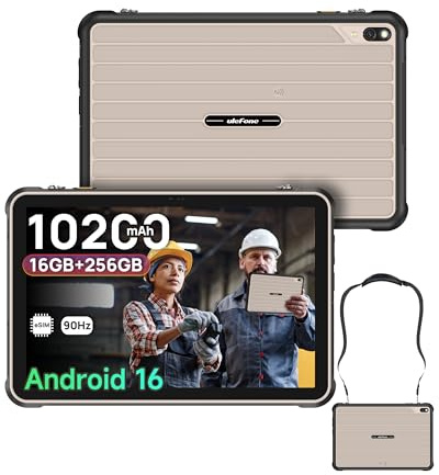 Ulefone RugKing Pad 2 Pro(2026) Tablet Rugged Android 16, 16GB+256GB, 10200mAh Tablet Indistruttibile 10,1 Pollici 90Hz, Dual 4G LTE + eSIM, IP68/IP69K, Fotocamera 48MP Tablet Robusto,NFC, GPS,Grigio