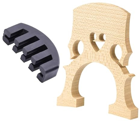 LeeQinersw Cello Puente Y Silenciador Kit Repuesto Profesional Accesorios Portátiles Sencillo de Colocar Resistente a Largo Plazo Fabricado en Madera Y Caucho Ad, 11 Cm X 9 Cm X 1.27
