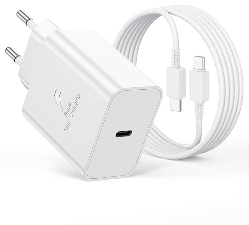 Chargeur USB C 45W et 2M Câble, USBC Chargeur Samsung Charge Rapide pour Samsung Galaxy S26 S25 Ultra S24 S23 S22 S21 FE A57 A56 A55 A54 A37 A36 A35 A25 A26 A17 A16, Prise Secteur USB C Adaptateur