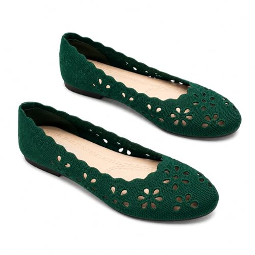 GLAMORA Bailarinas Manoletinas Caladas Mujer Zapatos Planos Transpirables Tejido Flexible Puntera Redondeada Suela de Goma Cómodos Ligeros Bailarinas Verano