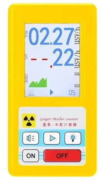 Contatore Geiger, rilevatore di radiazioni nucleari, dosimetro personale, raggi X e gamma, tester radioattivo LCD, strumento in marmo(Yellow)