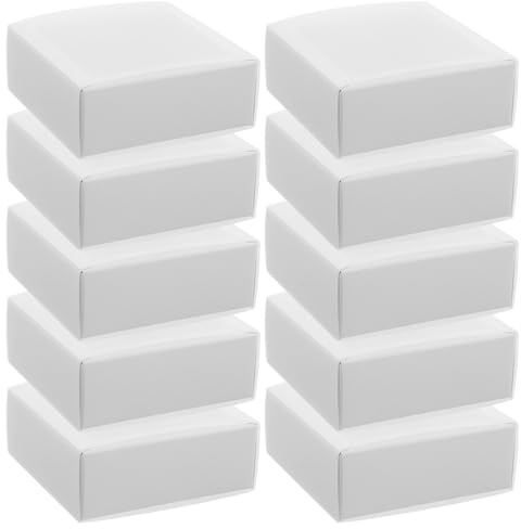 TOYANDONA 10pcs Blank Match Boxes with Double Sided Striker Empty Sliding Matchstick Storage Containers White DIY Holder for Home Wedding Camping Use