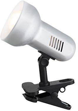 Schwenkbare Klemmleuchte / Klammerleuchte Silber / Schwarz mit LED Leuchtmittel, Globo Lighting