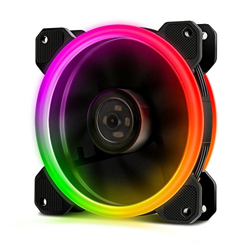 EZDIY-FAB Ventilateur de refroidissement pour boîtier d'ordinateur 120 mm, LED RVB silencieux, ventilateur à LED couleur réglable, contrôleur de refroidissement CPU non inclus