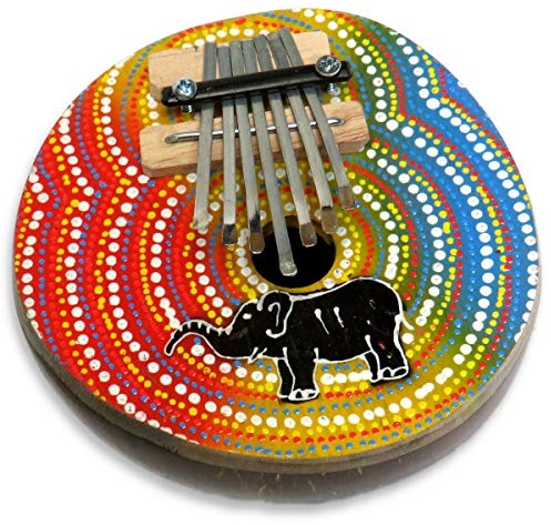 Tumme piano/Karimba/Kalimba/Mbira slagverk musikinstrument tillverkad av handgjord kokosnöt med en elefantdesign