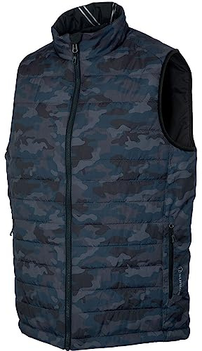 Sunice Michael Men's Ultra-lightweight Thermal Reversible Vest (Small, Charcoal Camo/Black)
