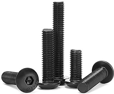 ANSIEDIO Tornillos Hexágono Interior de Cabeza Redonda - Tornillos Allen de Cabeza Botón - Tornillos Hexagonales de Acero de Aleación Negro - M4×8mm,30 pcs