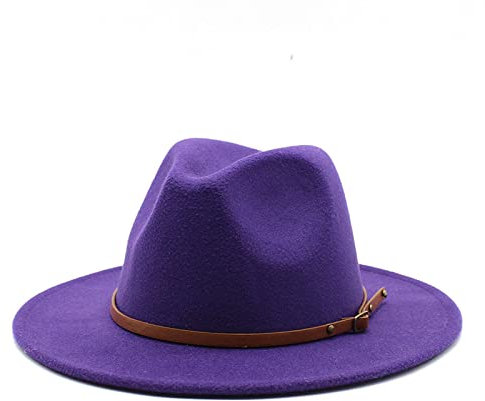 QBQZXAOSOWH Fedora Trilby Grüner Filzhut Hut Mit Breiter Krempe Herren Und Damen Filzhut Panama Jazz Fedora 56-58Cm 14