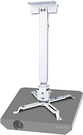 GAINUP Supporto da Soffitto per Videoproiettore Slim | Staffa Proiezione Telescopica Universale Regolabile da 42 a 65cm per Proiettore | Accessori Videoproiezione