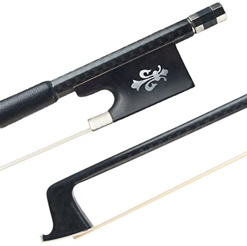 TSTS Geigenbogen Geigenbogen 4/4 Größe Kohlefaserbogen Geigenbogen Weiße Mongolei Rosshaar Ebenholz Frosch Gut Ausbalanciert (Size : 1)