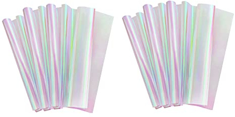 Oikabio 40 Stück 59 cm x 57 cm Zellophanfolie Papierfolie Regenbogen Geschenkpapier Verpackung Papierpapier