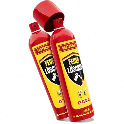 Feuerlöschspray 2er Set - jeweils 500ml - für mehr Sicherheit im Alltag - 5A und 5F - Idealer Fettbrandlöscher für die Küche - Mini Feuerlöscher Auto - Löschspray sofort & sicher einsatzbereit