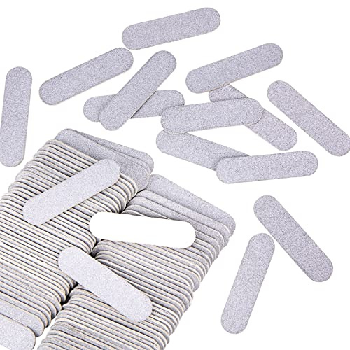 JSRQT 100 st professionella mini nagelfilar, 180/240, grit, nagelfiler, dubbelsidig nagelfil, manikyr, tillbehör, nagelfil, halvpermanent emaljbräda, silver manikyrbräda