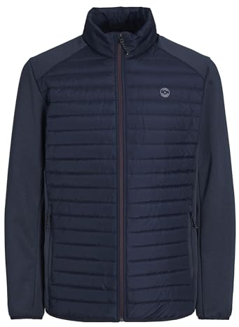 JACK & JONES Veste matelassée Jjemulti pour homme, Bleu marine/détail : manches à enfiler, XL