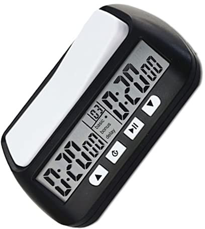 Zerodis Professioneller Schach-Timer mit Alarm, 3-in-1-Multifunktions-Tragbare Schachuhr, Schach-Timer für Brettspiele, Tragbare Digitale Schachuhr in Schwarz