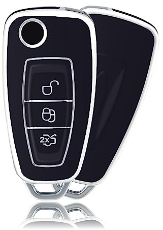 OFFCURVE Schlüsselhülle Autoschlüssel Hülle, Schlüsselcover Schlüsselgehäuse Schlüssel Schutzhülle Passt für Mondeo Fusion Fiesta Kuga Ecosport Focus Escort Galaxy Transit Ranger Tourneo Custom Bantam