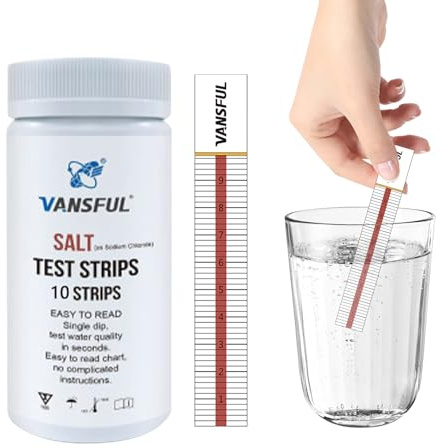10 bandelettetest sel pour piscine salée pour piscine spa, mesure la teneur en sel la piscine pour la teneur en chlorure sodium, bandelettetest rapides et précise0 à 8000 ppm