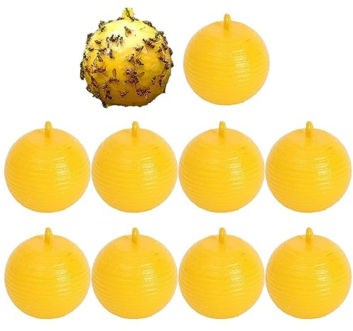 Wudaizhi Hanging Fly Trap Ball, Fly -Trap, Obstfliegenfänger Klebrige Falle, Outdoor -schädlingsbefang, Für Blumentöpfe, Balkonen, Innenhöfe, Obstgärten, 10 Stücke