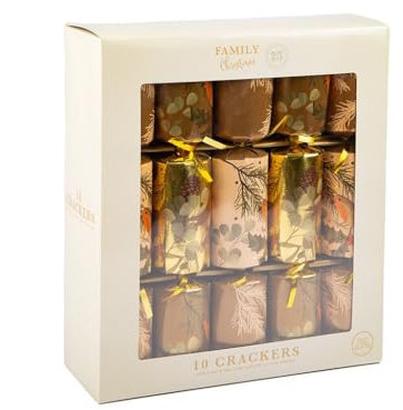 Sly Sippy 10 x 12 inches Crackers | Deluxe Robin and Pine Themed Christmas Crackers with Fun Gifts Included