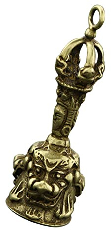 NUOBESTY Encantos De Campana Vintage Budista Colgantes De Campana De Metal Feng Shui Llavero Animal Campana De Boda Dorje Campana De Mano Campanas De Entrenamiento para Perros Manualidades