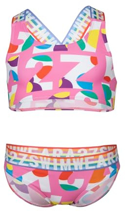 A2Z 4 Kids Flickor 2 delar simning kostym snabb torr tankis baddräkt set flickor sommar semester strand simning barn flickor bikini badkläder ålder 2–13 år, Graffiti, 13-14 �r