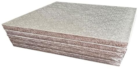 Mytortenland 3cm Cake Board | Tortenunterlage Rund Cakeboard | Karton Pappe | Kuchenplatte | Tortenplatte für Torten und Kuchen Gold/Silber 10 größe 24-50cm (Silber Viereck, 35x45cm)