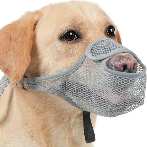 FDEETY Netzartiger Atmungsaktiver Hunde Maulkorb Sicherheitsschutz Beißschutz Schnauzenkorb Verstellbar Mehrere Größen