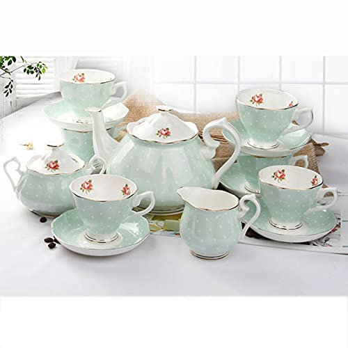BODHIS Servizio da tè in Porcellana British Royal Coffee Cups B1China Tazze e piattini Set di 6 con Decorazione in Oro e Scatola Anniversario Compleanno