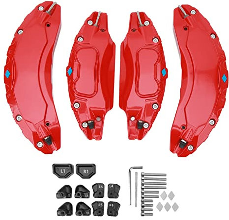 Sostituzione della Protezione del Freno a Disco in Alluminio della Copertura della Pinza per Ruote 3 18 Pollici 19 Pollici Look Sportivo (Rosso)