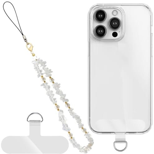 Chaîne et pendentif de téléphone portable en pierre naturelle Avec patch Poignet Chaîne courte Universelle