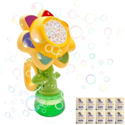 Sparabolle di Sapone, Spara Bolle di Sapone Automatico - Contiene 120 ml di Liquido per Bolle di Sapone, Tre Livelli Regolabili, un Giocattolo Estivo Adatto alle Attività all'aperto