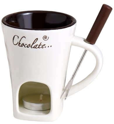 Generisch Schokofondue Tasse 200 Ml Keramik Schokoladenfondue Mit Gabeln Keramik Schokoladenfondue Set Für Käse Schokolade Butter Und Karamell