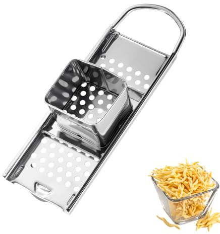 Westmark Spätzlehobel Knöpfle Inox – Edelstahl Spätzlereibe für feine Knöpfle & Spätzle – Mit Schlitten zum einfachen Hobeln – Silber, 31,5 cm