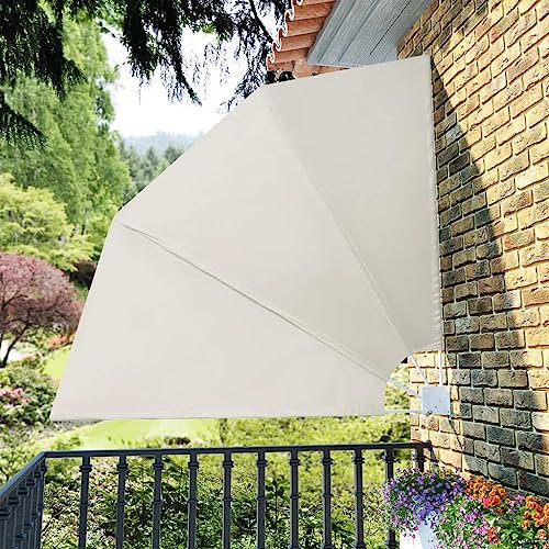 Snsowed Toldo Lateral Plegable de balcón Color Crema 210x210 cm, Toldos Exterior Terraza, Toldo para Balcon, Toldos Jardin, Toldo Privacidad Balcon, Toldos Terraza - 41576