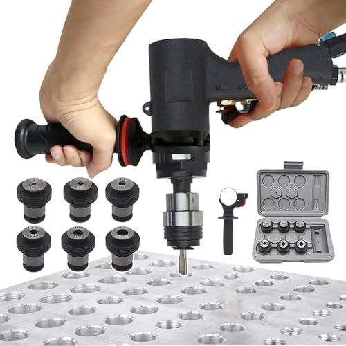 M3-M12 Luftbohrmaschine 2 in 1 Handbohrmaschine - Bohren/Gewindeschneiden, einstellbare Geschwindigkeit, Drahtrückführung + Glatter Draht, zum Gewindeschneiden von Stahl, Eisen, Kupfer, Aluminium