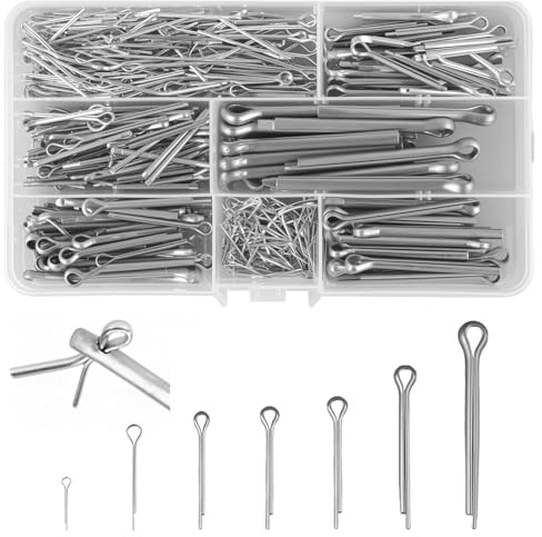 450 Stück Splinte Sortiment, Edelstahl Splint Set mit Sortimentskasten in 7 Größen M1/M1.5/M2/M2.5/M3/M4/M5, Sicherungssplinte Sortiment für Auto,Wohnmobile,Gartengeräte,Mechanik und Fahrradreparatur