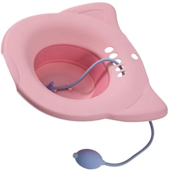 LALADEFIEE Toiletten Sitzbad mit Überlauflöchern für Wasserablauf Tief und Groß für Intimbereich Leicht und Kompakt Robustes Material Einfach zu Reinigen