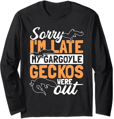 Gargoyle Gecko Reptile Lover | Funny Lizard Pet Owner Long Sleeve T-Shirt