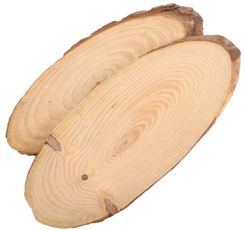DECOMELODY Lot de 2 Dalles Ovales en Bois 85 Pouces pour Allée de Jardin Pierres Décoratives d'Extérieur Résistantes aux Intempéries Accessoires pour Aménagement Paysager et Pelouse