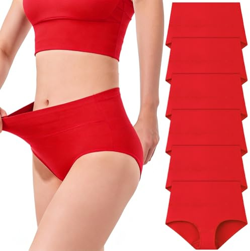 marysgift Womens Pants Women's Briefs High Waisted Knickers for Women Multipack 6 Pack Knickers Size 12 14 16