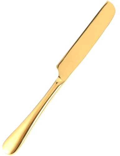 Homoyoyo Cortador de Rebanadas de Pan de Acero Inoxidable, Herramienta para Cortar Tostadas y Pasteles, Cuchillo para Hornear Mango Ergonómico en Color Dorado, Adecuado para Cocina