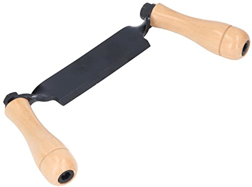 Acouto Other Garden Tools Tungsten Steel Wooden Handle Lightweight Debarking Knife Draw Shave Tool for Log Wood Fence Post Straight Draw Knife, Straight (8in)