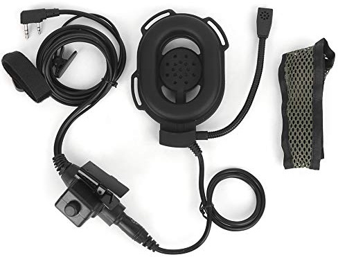 LUCKDANO PTT Headset Militära Hörlurar Mic Taktisk Kommunikation Headset med Bommikrofon för BaofengR2D Tvåvägsradiostyrkor Utomhusaktiviteter Airsoft Paintball