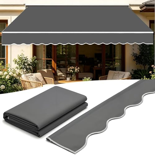 DAGITE Lona para Toldo Exterior, Tela De Repuesto para Toldo, Lona De Repuesto para Toldo Exterior 3.0x2m, Lona Recambio Jardín Patio Terraza Balcón (Size:2.5x2m,Color:Gris Oscuro)