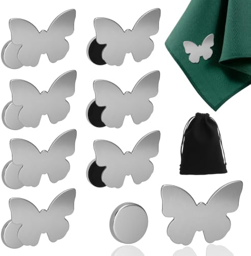 TLDBATICE Tischdeckenbeschwerer Magnet, 8er Set, Tischdeckenklammern | Magnetische Tischdeckenbeschwerer, Schmetterling Design mit Aufbewahrungstasche für Tischdecke,Vorhang,Outdoor,Kühlschrank