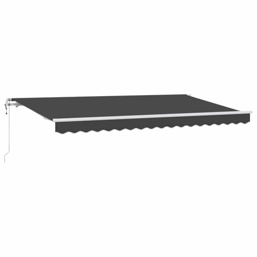 LKJephalotrop Tenda da sole retrattile antracite, 400 x 200 cm, tenda da sole elettrica con braccio articolato con telecomando, telaio in alluminio bianco, tenda da sole motorizzata per terrazza