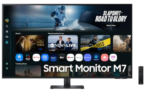 Samsung 43 Smart Monitor (M70F) 4K UHD 60Hz 4ms Vision AI, 109,2 cm (43), 3840 x 2160 Pixel, 4K Ultra HD, LCD, 4 ms, Schwarz (Reacondicionado)