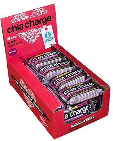 Mini and Big Flapjacks Pack - Chia Seeds - Energy Bar - Healthy Snack Bar - Bars - Running, Gym and Cycling Energy - No Nuts - Nut Free - Lunchbox Snack (Berry No Added Sugar, 18 x 30g)