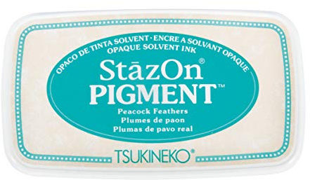 Rayher 29206404 StazOn Pigment-Stempelkissen, türkis, 9,6 x 5,5x 2,2 cm, Stempelfarbe, Tsukineko